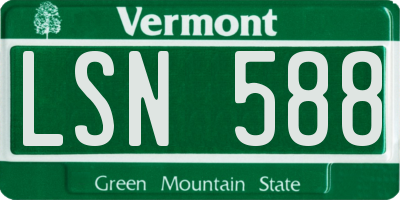VT license plate LSN588