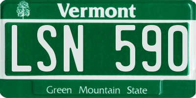 VT license plate LSN590