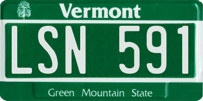 VT license plate LSN591