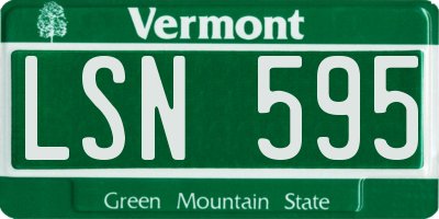 VT license plate LSN595