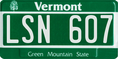 VT license plate LSN607