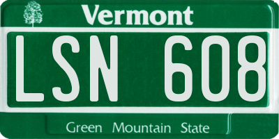 VT license plate LSN608