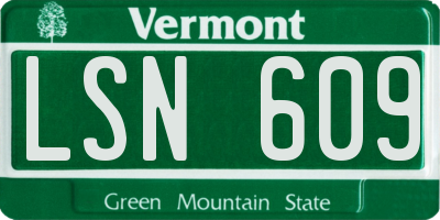 VT license plate LSN609