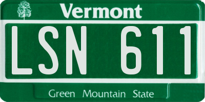 VT license plate LSN611