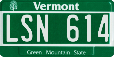 VT license plate LSN614