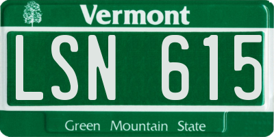 VT license plate LSN615