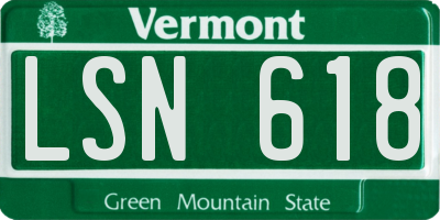 VT license plate LSN618