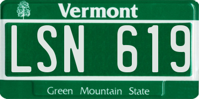 VT license plate LSN619