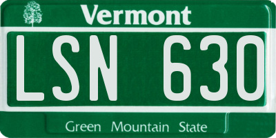 VT license plate LSN630