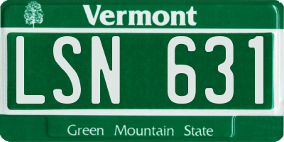 VT license plate LSN631