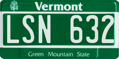VT license plate LSN632