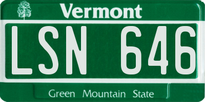 VT license plate LSN646