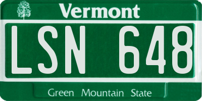VT license plate LSN648