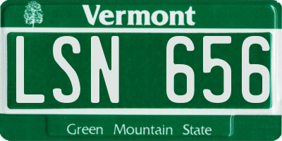 VT license plate LSN656