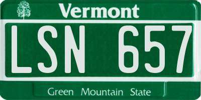 VT license plate LSN657
