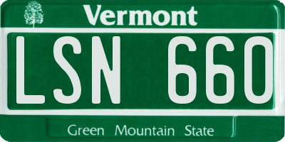 VT license plate LSN660