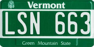 VT license plate LSN663