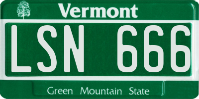 VT license plate LSN666