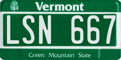 VT license plate LSN667