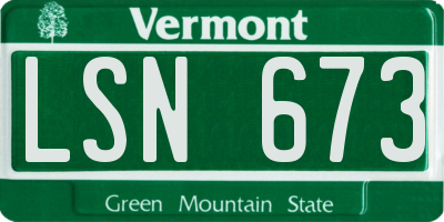 VT license plate LSN673