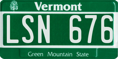 VT license plate LSN676