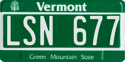 VT license plate LSN677