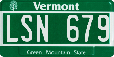 VT license plate LSN679