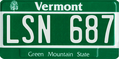 VT license plate LSN687