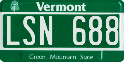 VT license plate LSN688