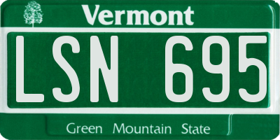 VT license plate LSN695