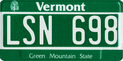 VT license plate LSN698