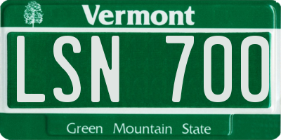 VT license plate LSN700