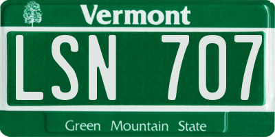 VT license plate LSN707