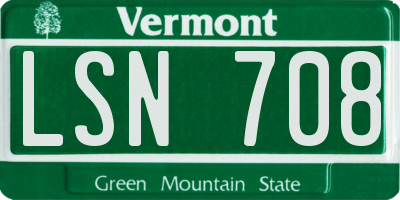 VT license plate LSN708