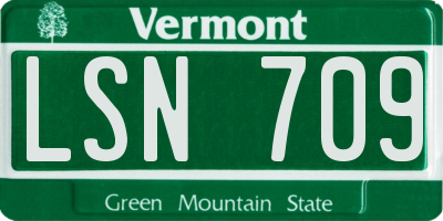 VT license plate LSN709