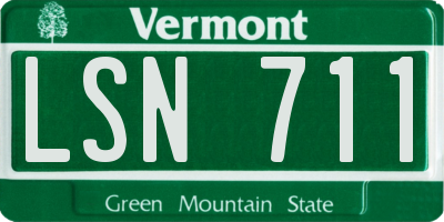 VT license plate LSN711