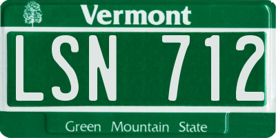 VT license plate LSN712