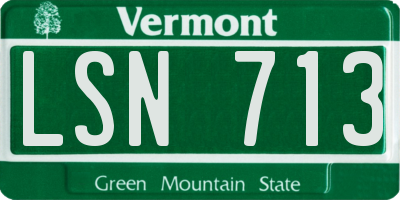 VT license plate LSN713