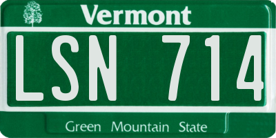 VT license plate LSN714