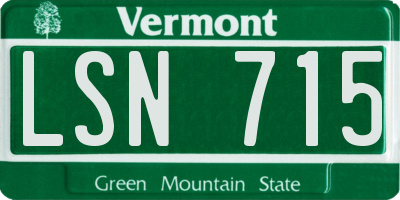 VT license plate LSN715