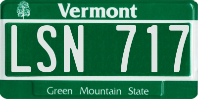 VT license plate LSN717