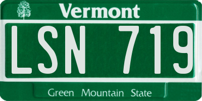 VT license plate LSN719