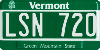 VT license plate LSN720