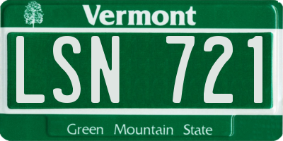 VT license plate LSN721