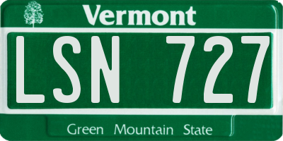 VT license plate LSN727
