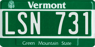 VT license plate LSN731