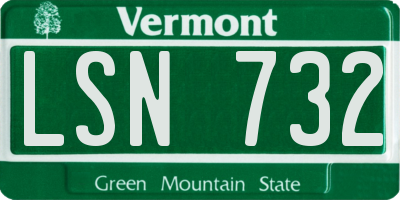 VT license plate LSN732