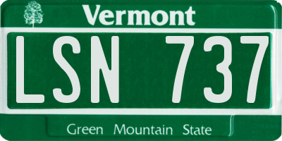 VT license plate LSN737
