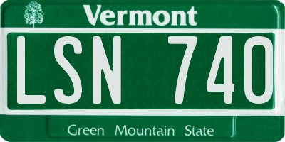 VT license plate LSN740