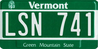 VT license plate LSN741